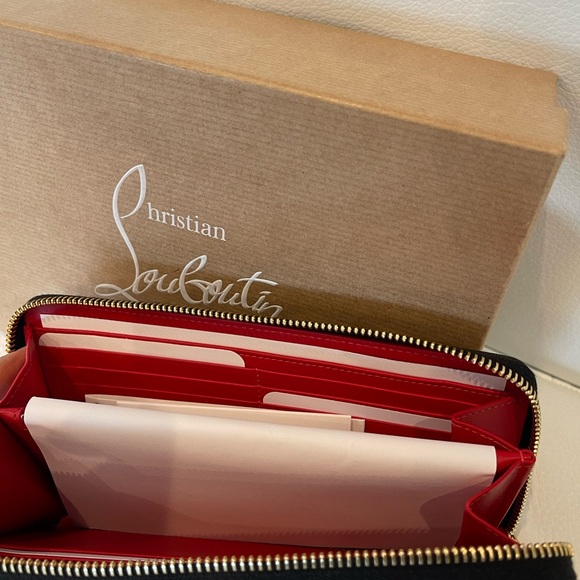 Christian Louboutin Black and Gold Studded Wallet - Picture 3 of 10